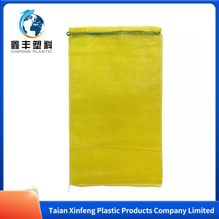 Plastic 20kg 25kg 30kg PP Drawstring Vegetables Packing Onion Potatoes Net Mesh Leno Bag for Vegetables Firewood Packing Food Packaging Mesh Bag