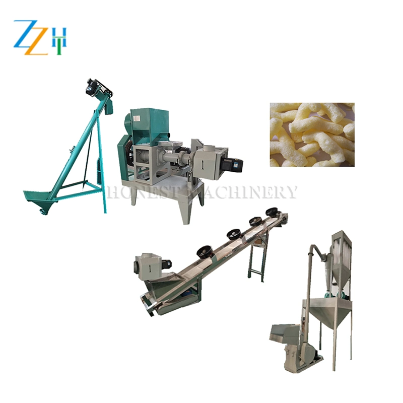 Rice Puff Making Machine Line / Puffing Corn Extruder Machine Line