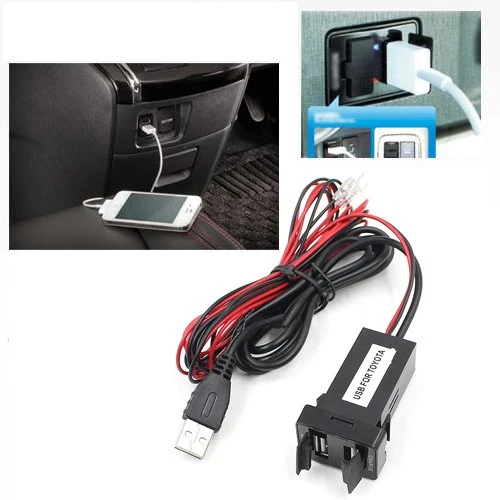 Dual USB Charger/Audio Port Interface for Toyota/Scion Cars Blank Switch Hole