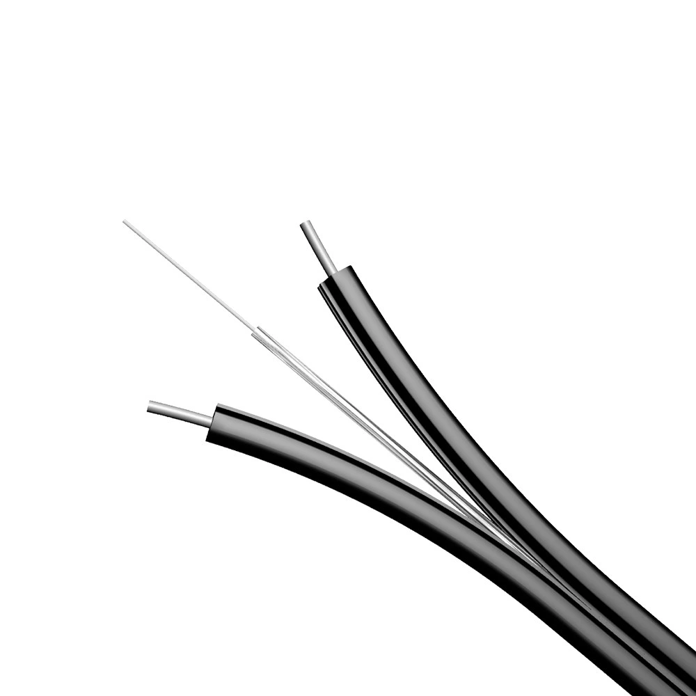 Steel Wire or FRP Supported Aerial Outside Flat 1 2 4 Core G652D Gjxh Fiber Optic FTTH Drop Cable