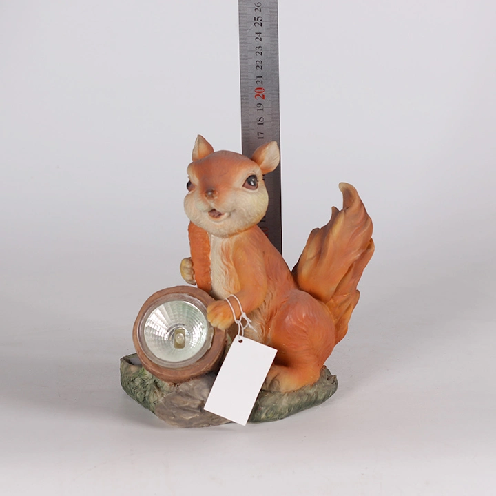 Cheap Wholesale/Supplier Animal Squirrel LED Light Garden Decoration, Squirrel Sculpture Solar Lights, Resin Crafts for Garden Decoration