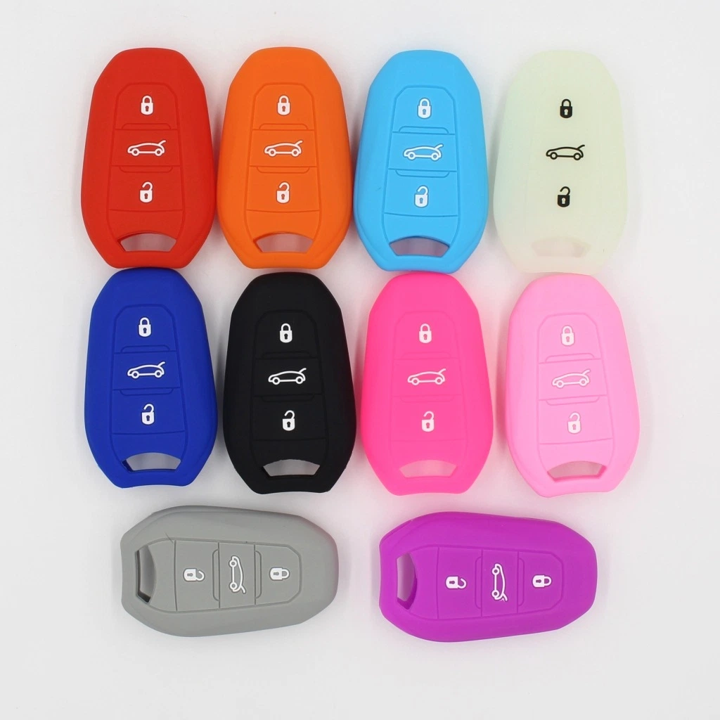 Promotional Gift Silicone Car Key Case Cover 4 Buttons for P Eugeot