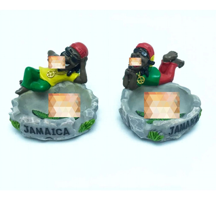 Wholesale/Supplier Custom Mosaic Design Resin Jamaican Man Rasta Standing Ashtray