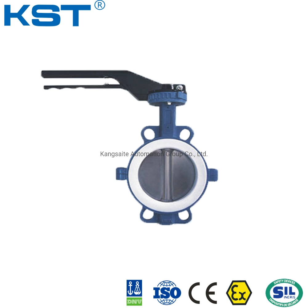 Gray Cast Iron Wafer Lined Butterfly Valve EPDM Seat CF8 Disc