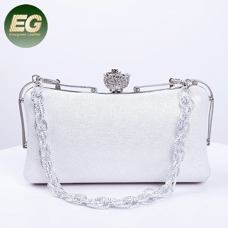 White Simple Fashion Lady Purse Evening Clutch Bag for Party Outside Eb1029