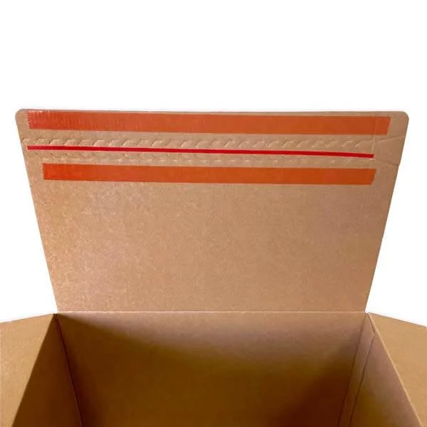 China Manufacturer Cardboard Packaging, Double Shipping Ecommerce Box, Double Adh Closure + Opening Strip, Automatic Box