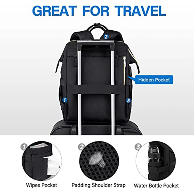 Custom Computer Bag Travel Men Women Laptop Bag School Backpack with USB Charging Port