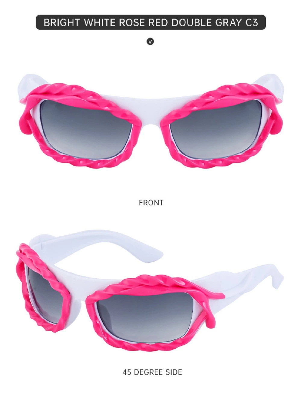 High Quality Y2K Sports Sunglasses Multi Color Ins Fashion Special-Shaped Frame Eyewear
