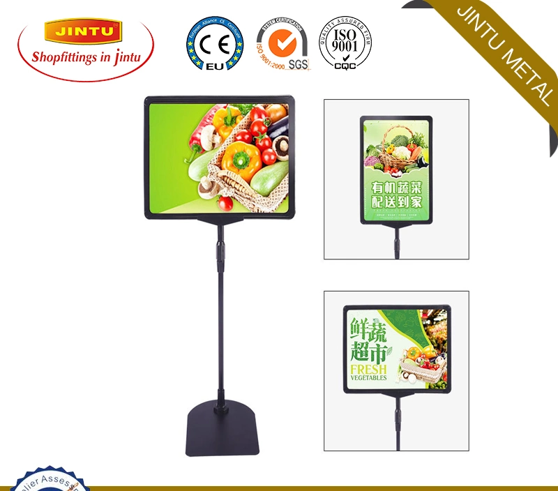 Plastic Customized Floor Standing Sign Holdersa3 A4 A5 Pop Stand Frame for Retail Promotion