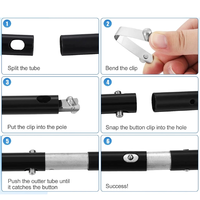 OEM Manufacture Custom Spring Steel V Shape Mounting Dual Button Spring Clips with Solid Steel Head