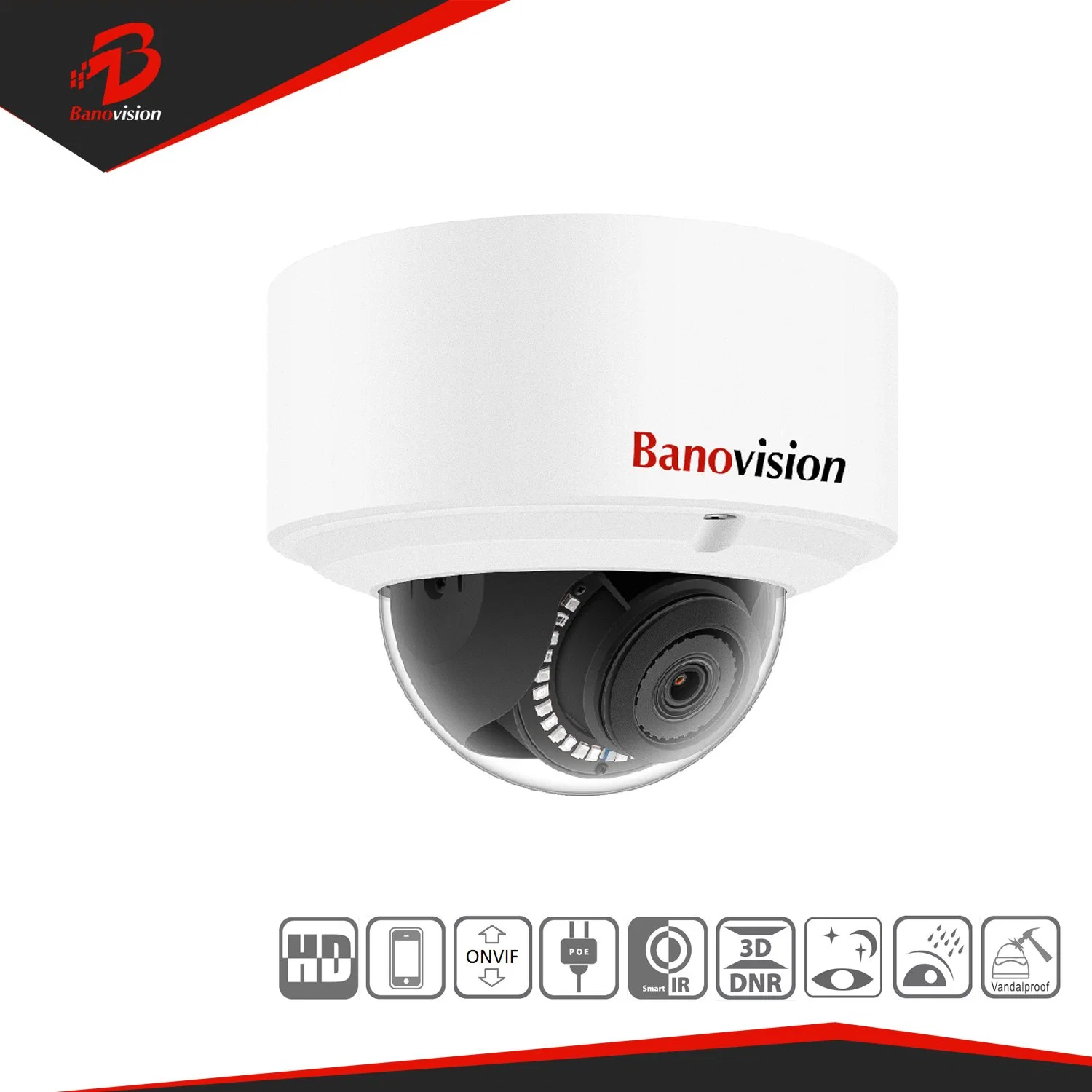 5MP de Videovigilancia IP CCTV Cámara domo de red Poe impermeable