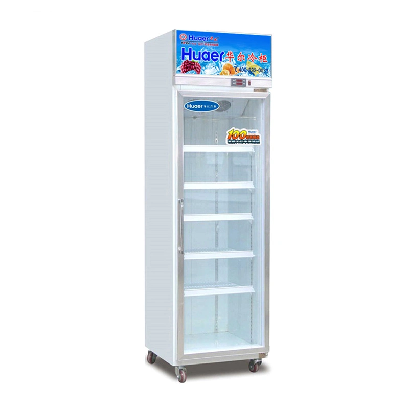 Single Door Upright Glass Door Beverage Display Refrigerator