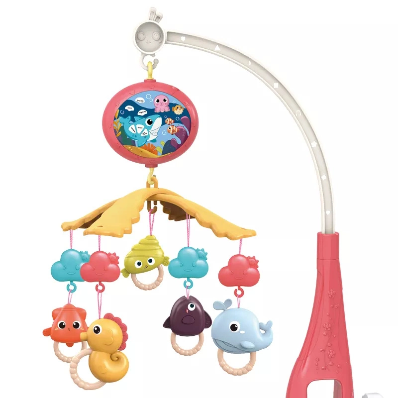 Portable Remote Control Baby Rattles Crib Hanging Bed Bell Music Toy Mobile Baby Crib Mobile with Projector Toys