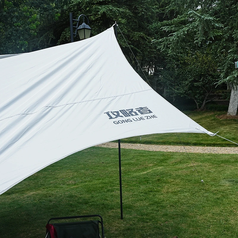 Canopy Vinyl Tent Camping exterior Sombreado portátil Sunblock y impermeable Pergola exterior Canopy recubierto con Cortina de Plata gruesa