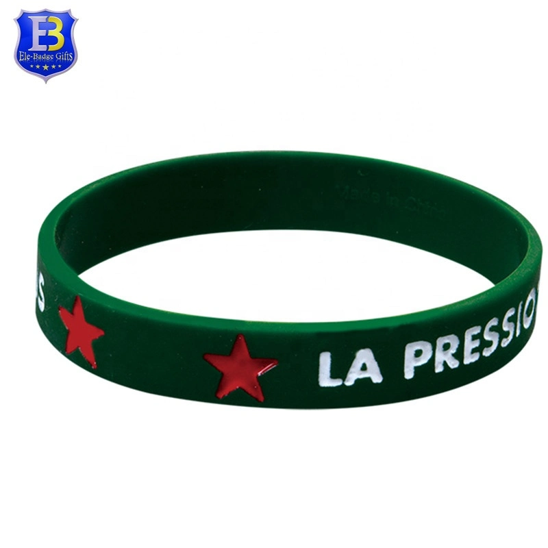 Logotipo personalizado Pulsera Brazalete de silicona