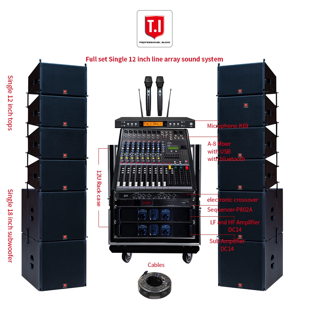 T. I PRO Audio Passive Professional Mini Single12 Line Array Speakers Sound System Equipment