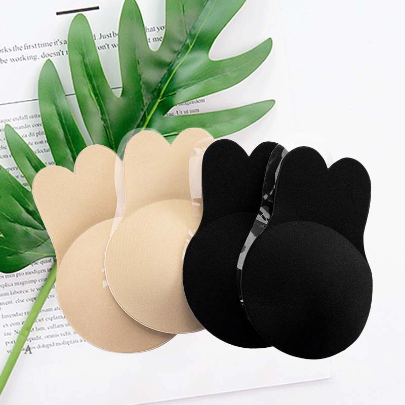 High quality/High cost performance  Rabbit Shape Push up Invisible Nipple Cover Waterproof Strapless Lift Silicone Nipple Sticker