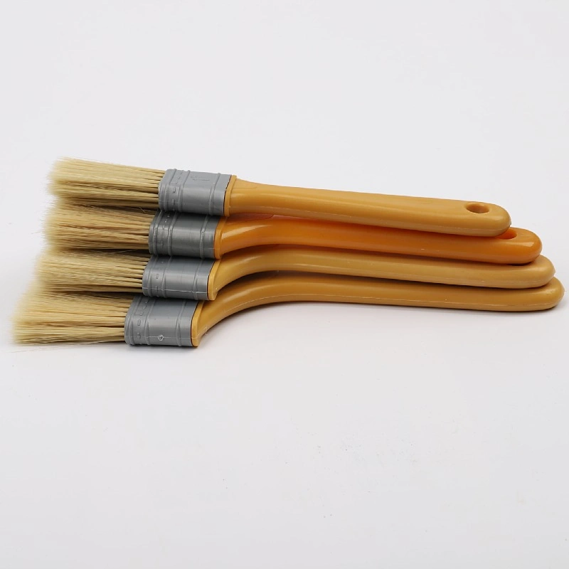 Plastic Handle Flat Stain Paint Brush with Plastic Hair