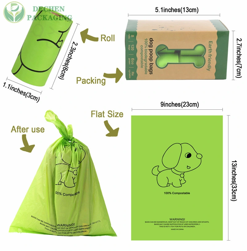 Saco sacos de resíduos descartáveis Epi Dog biodegradáveis Poop ecológicos