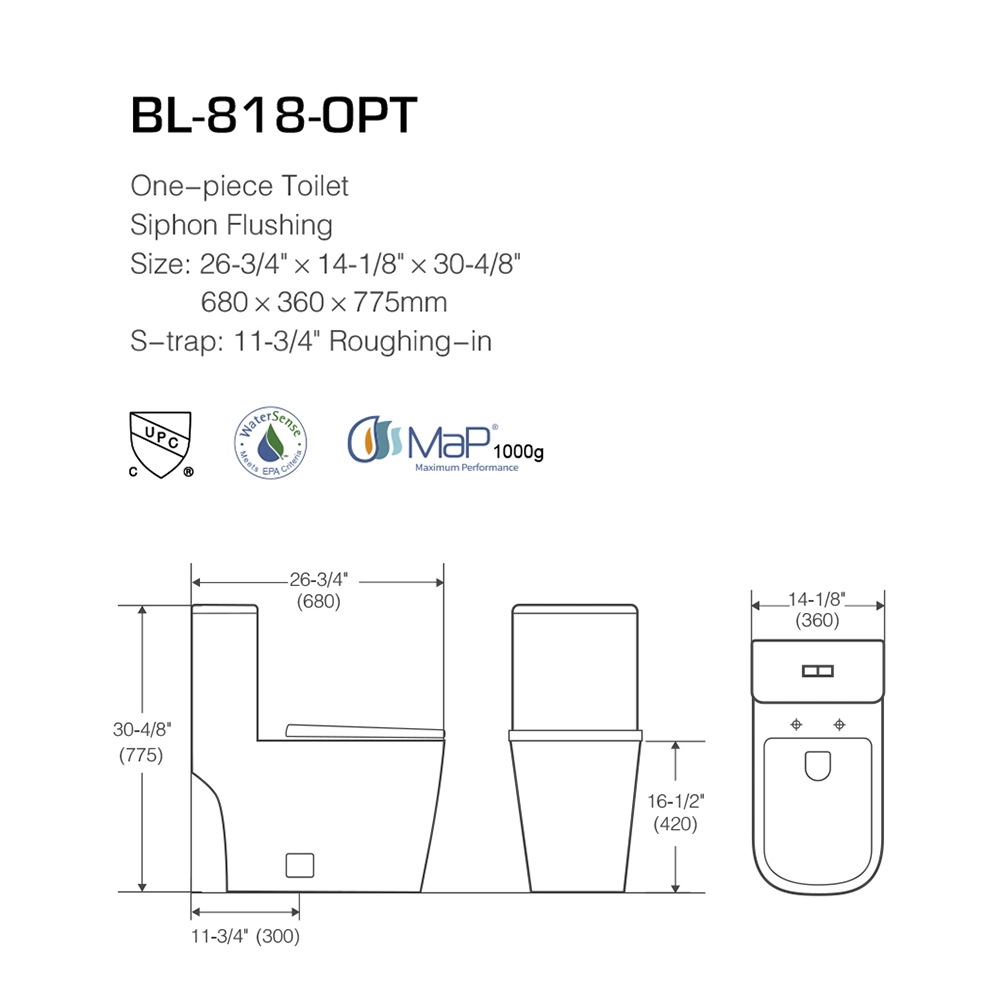 Wholesale/Supplier Best Economical Ceramic White Siphon One Piece Toilet Bowl Toilet Sanitary for Bathroom