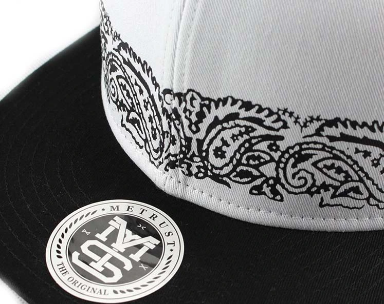 6 Casquette de baseball de panneau avec 3D de broderie et de cuir synthétique sur les écrans