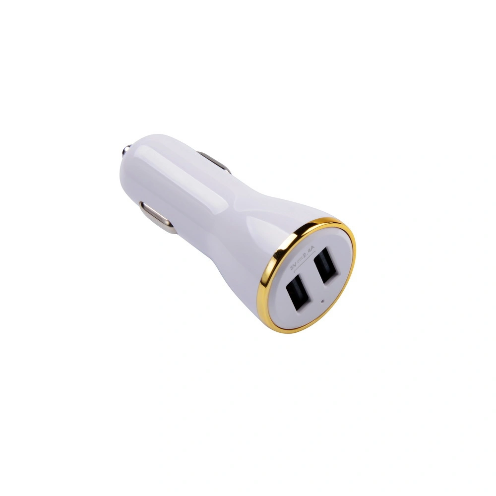 High-Power Compact Dual USB Ports Car Charger with 2.4A/3.4A/4.8A Output