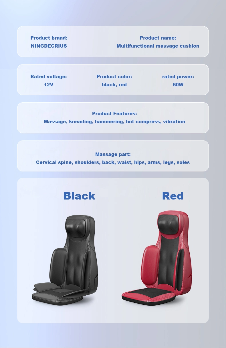 Ningdecriuscar Home Electric Back Pain Relief Body Personal 8 Kneading Heads Massage Smart Shiatsu Back Seat Massage Cushion