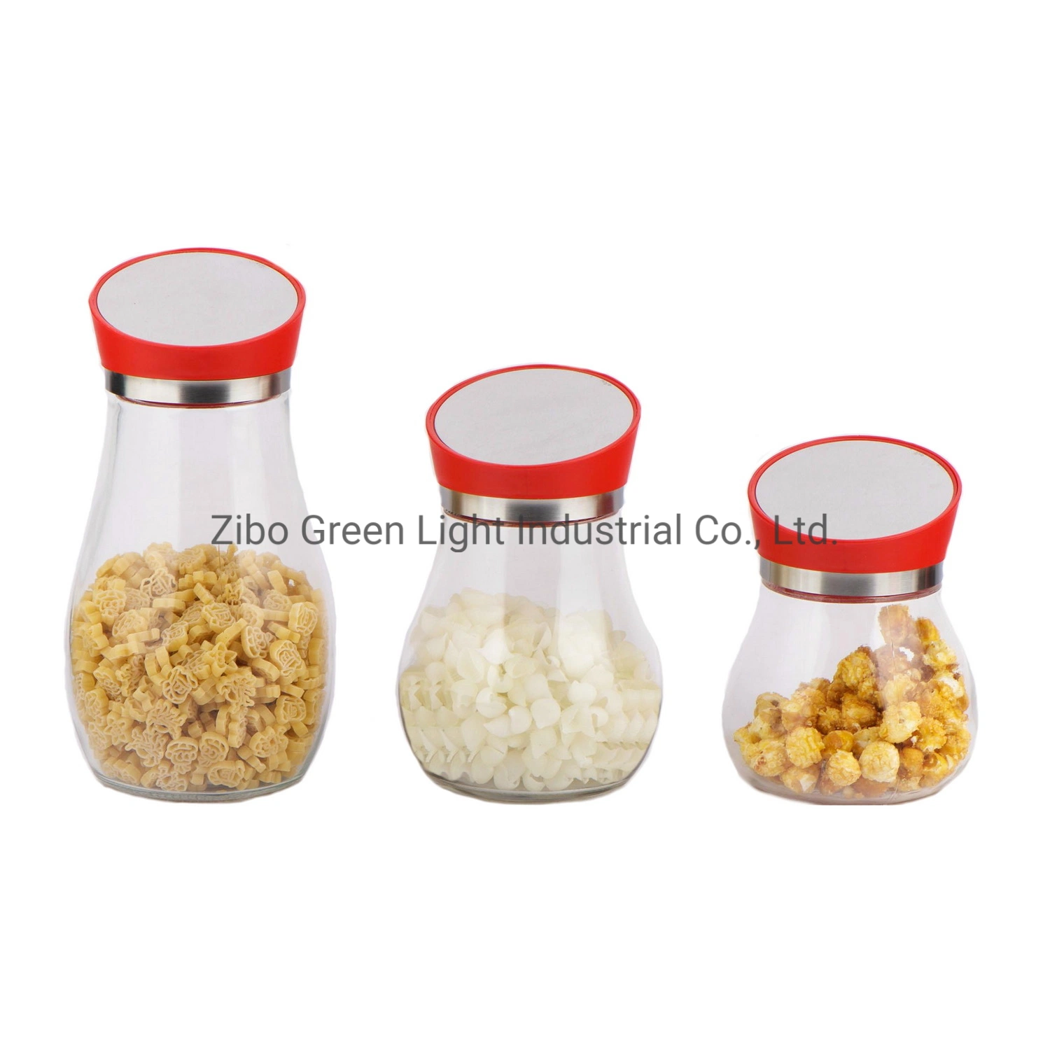 Belly Shape Glass Storage Jar for Coffee Sugar Tea with Plastic Screw Lid