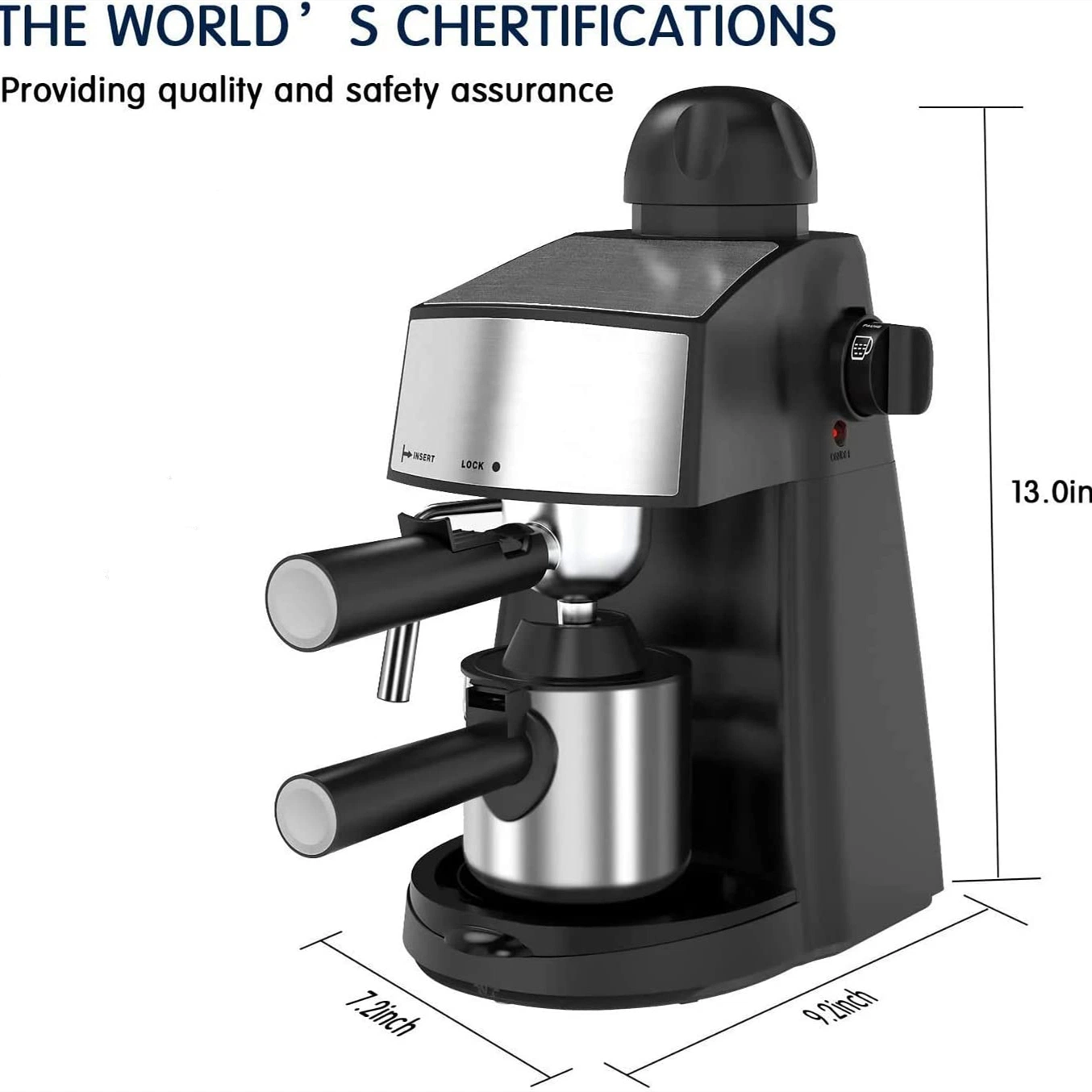 Máquina de café expresso pessoal com Steam Wand