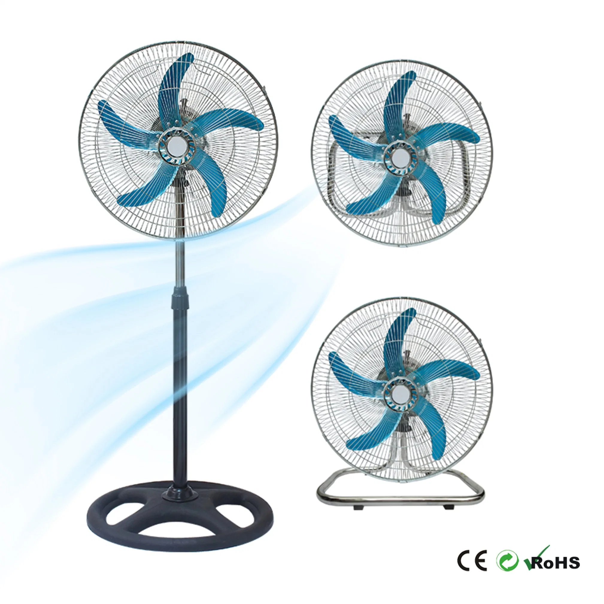 Ventilateur sur pied à oscillation à 360 degrés avec moteur silencieux de 18 pouces, ventilateur 3 en 1.