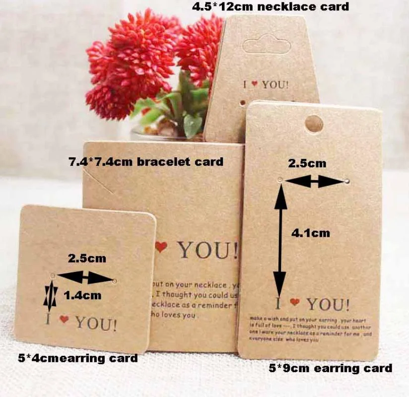 Custom Print High quality/High cost performance White Paper Earring Card Necklace Packaging Card with Logo for Jewelry Display