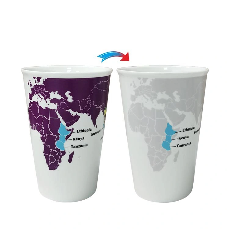 11oz Heat Transfer Coating Color Change Cup Cold & Hot Color Change Ceramic Cup Promotional Gift Cup Cone Cup Customized Logo