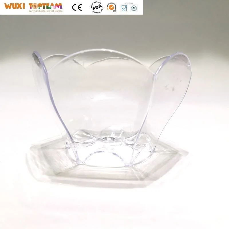 Six Sided Bowl Flower Bowl Wedding Cup Mini Plastic Yogurt Dessert Cup Snack Bowl