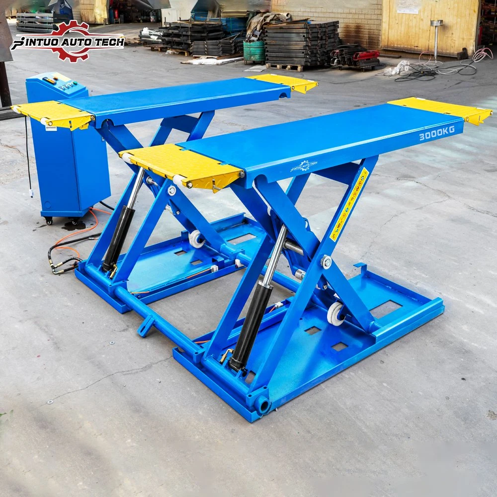 Jintuo Hydraulic Garage Car Hoist Lifting Equipment Auto Lifter How High Profile Scissor Car Lift Machine