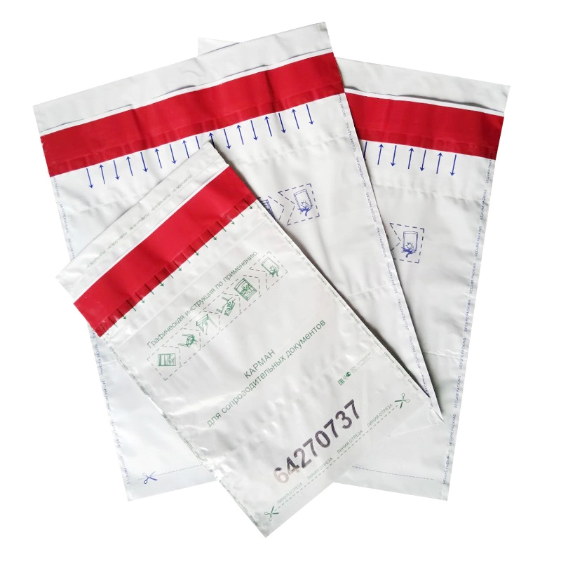 Tamper Proof Transparent Security Bag with Level 4 Closure Tape Deposit Plastic