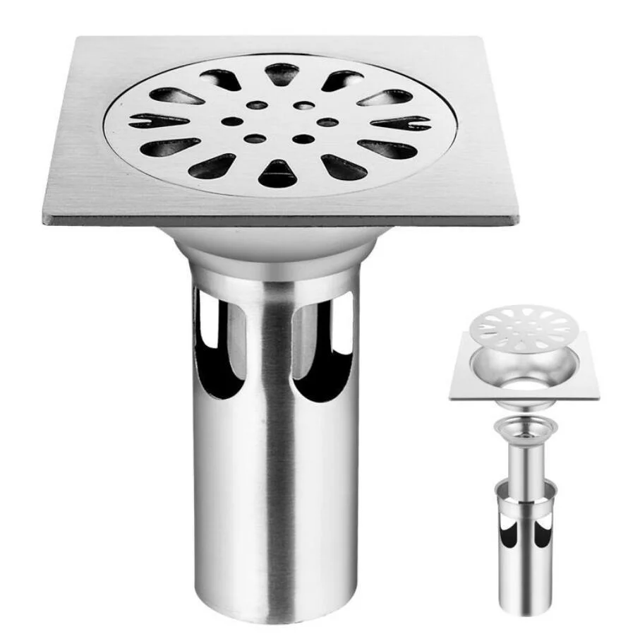 Thick 304 Stainless Steel Floor Drain Bathroom Toilet Washing Machine Floor Drain