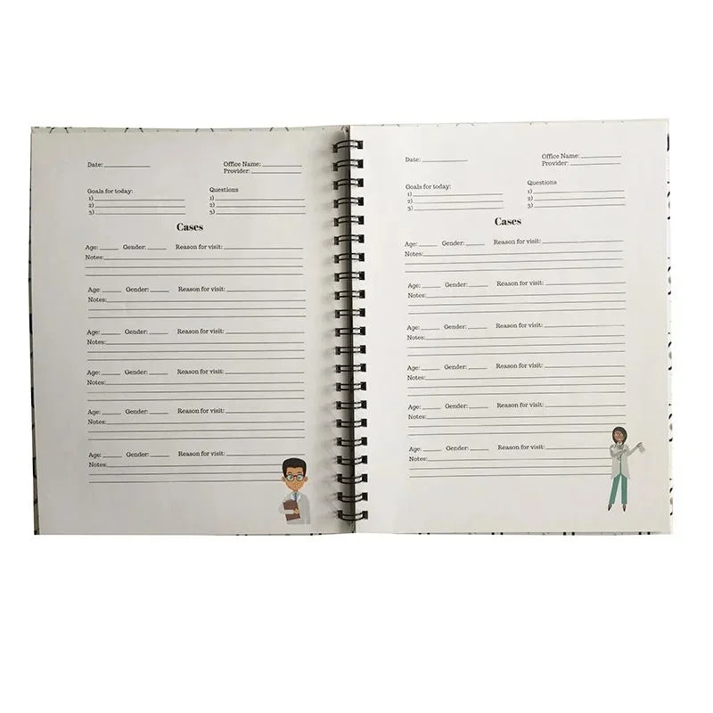 Professional Printed Hard Cover Spiral Binding Journals Custom Logo Notebook