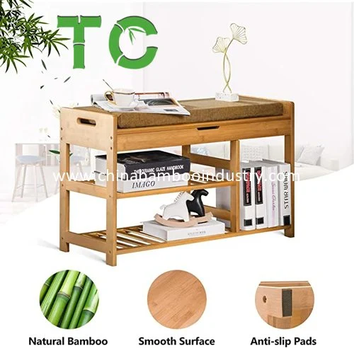 Wholesale/Supplier Bamboo Hallway Shoe Bench Shoe Storage Bench Wooden Change Shoe Stool