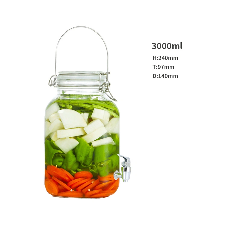 500ml 750ml 1000ml 2000ml 3000ml 3800ml Round Glass Storage Bottle