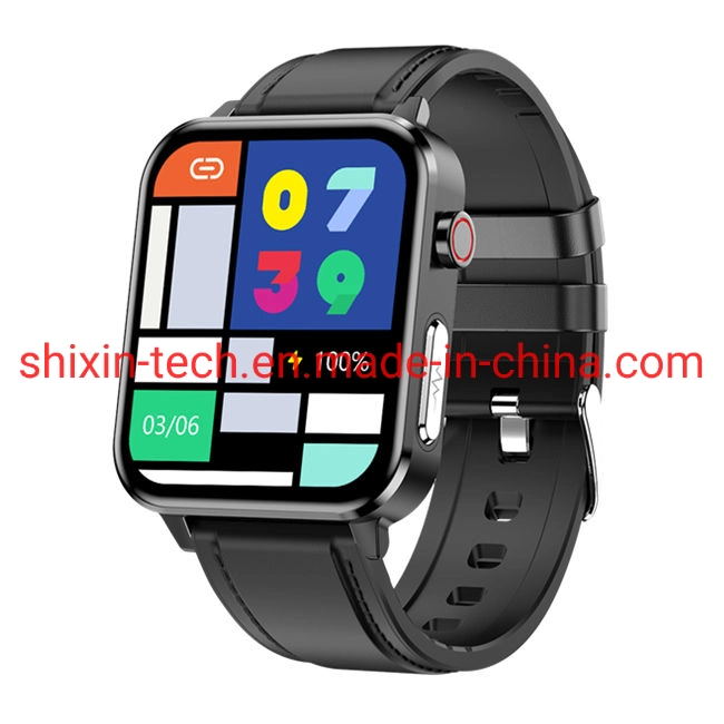 Correia em pele E86 1.7 polegadas oxímetro digital de pressão arterial Fitness O Smart Watch da IP68 na China tornou o Health Smart Watch