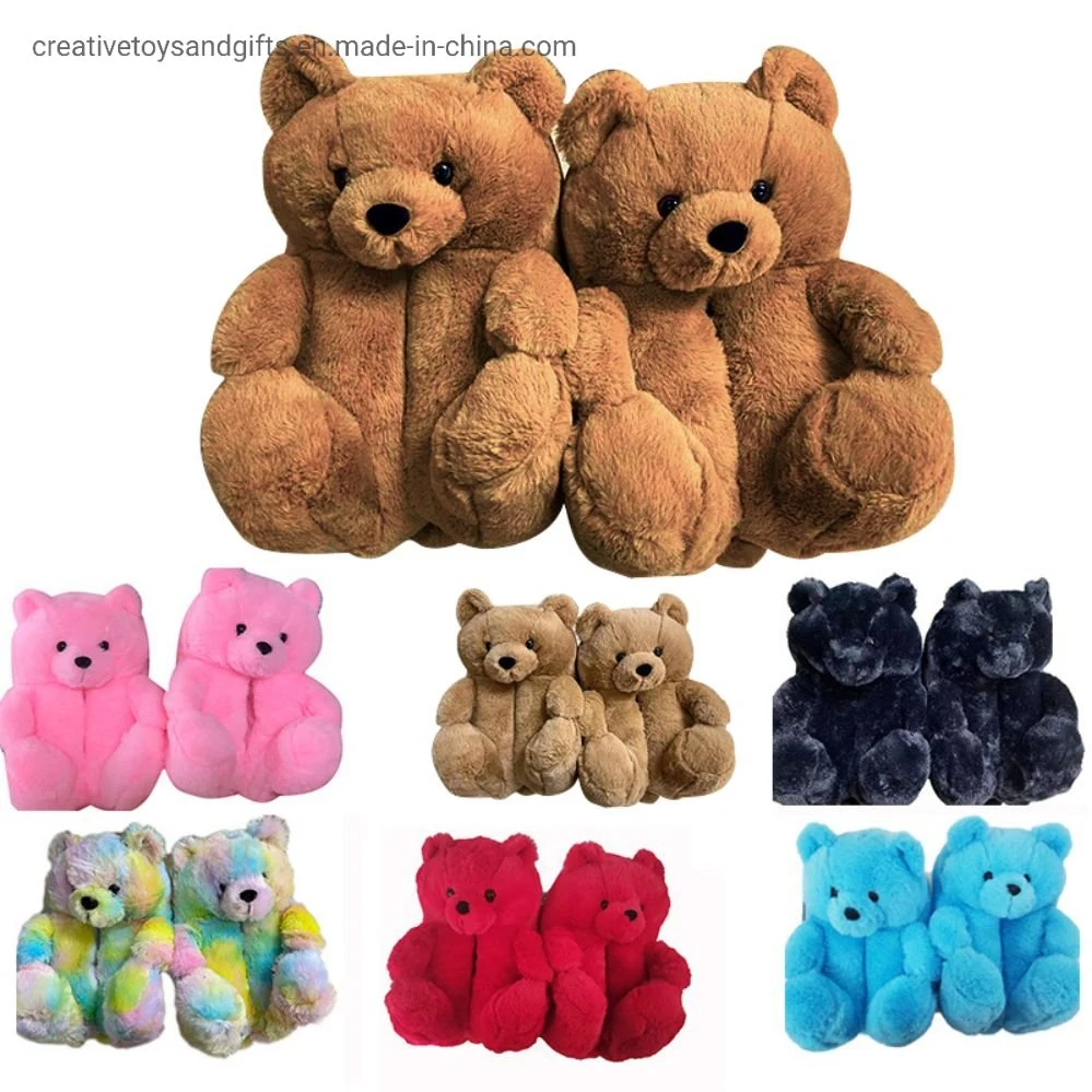 Venta al por mayor de juguetes de peluche personalizados y zapatillas de oso de peluche.