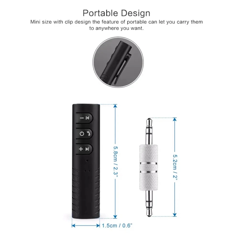 Adaptador do transmissor do recetor Bluetooth de 3,5 mm para áudio para automóvel Bluetooth Recetor de música áudio recetor sem fios Bluetooth