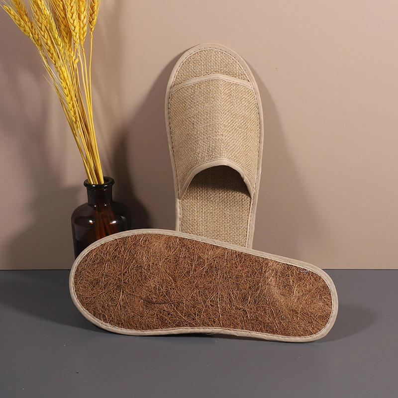 Eco Friendly Amenities Fabric Custom Open Toe Hotel Slippers