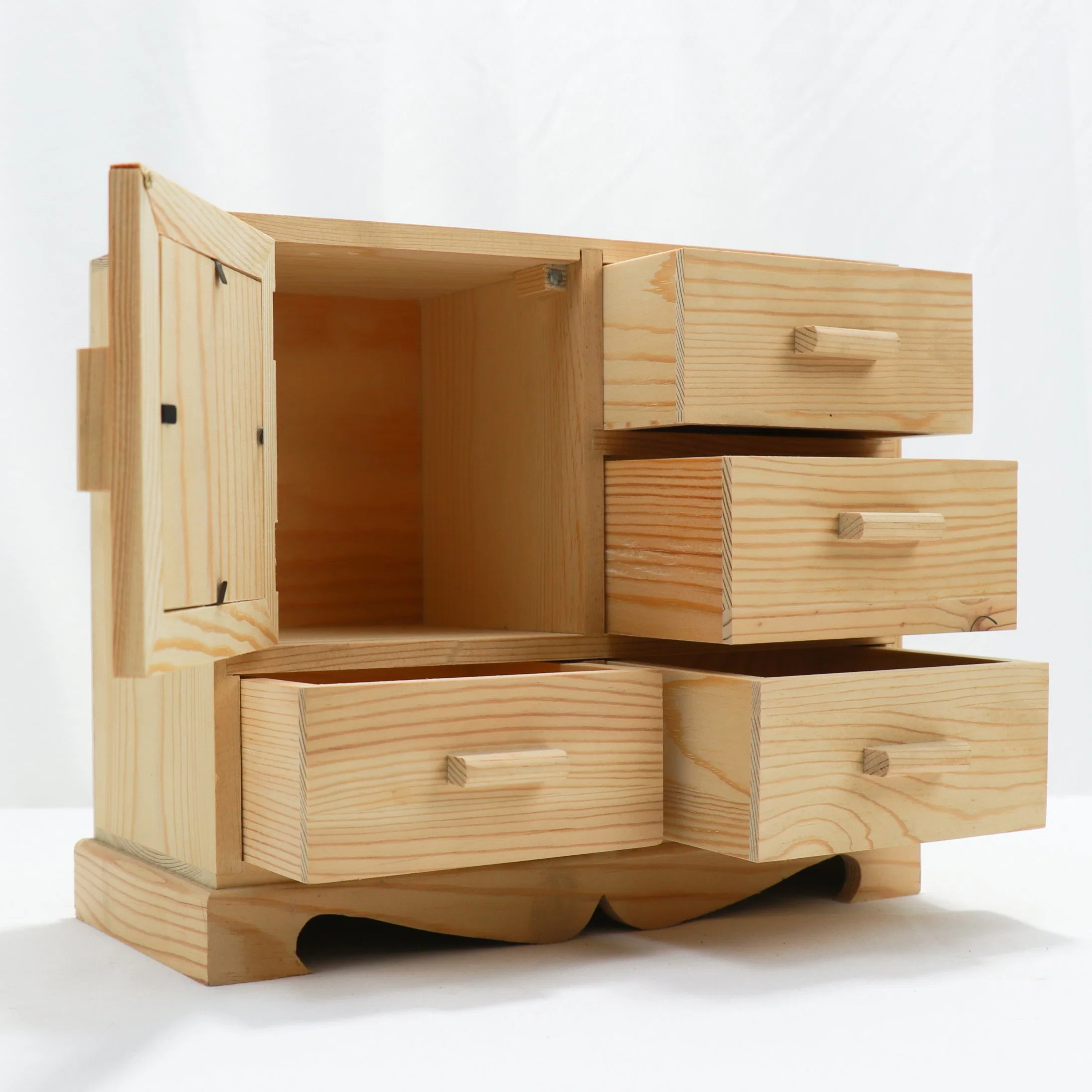 New Style Wooden Bamboo Desk Organizer Box with Drawers for Home