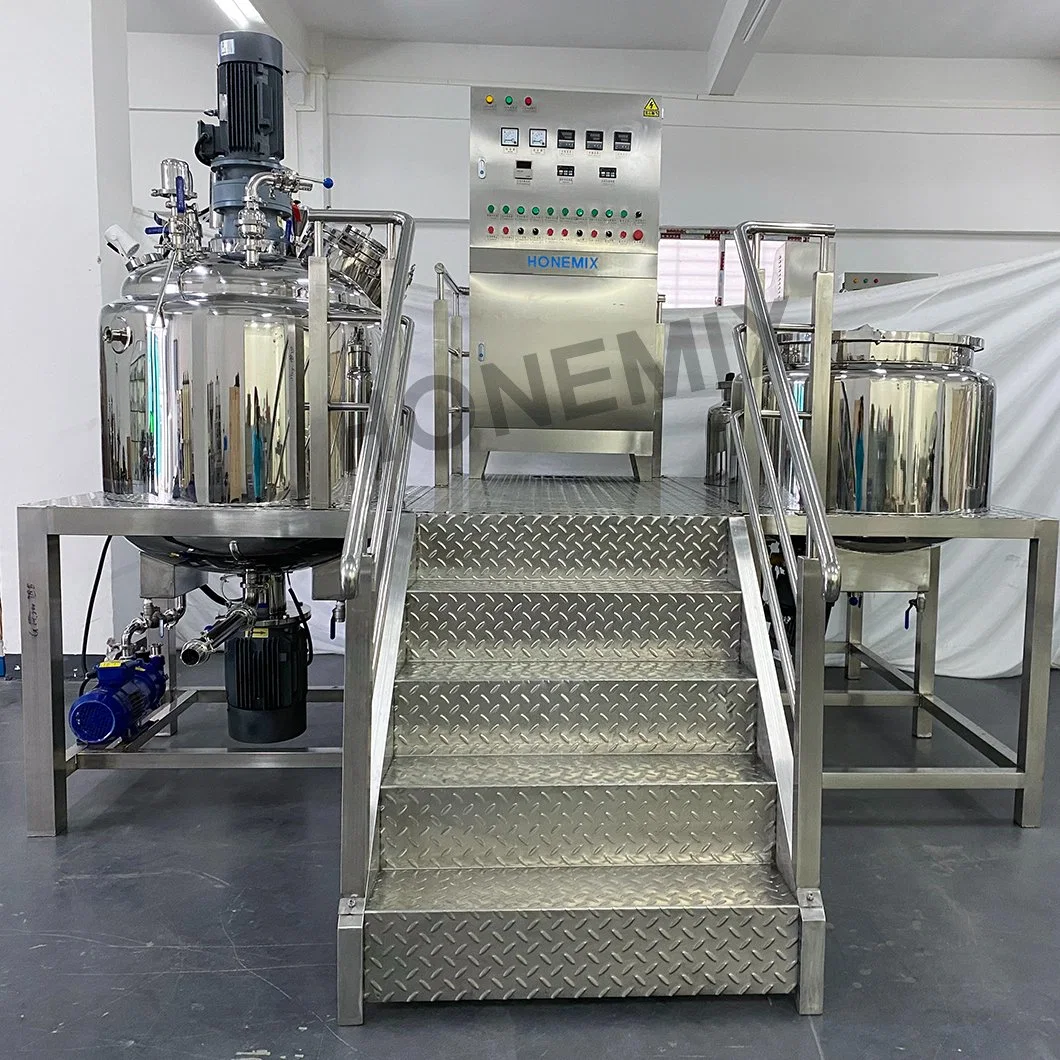 Honemix 1000L crema cosmética Fabricación de maquinaria de producción de químicos farmacéuticos homogeneizador mezclador al vacío emulsionante de la máquina