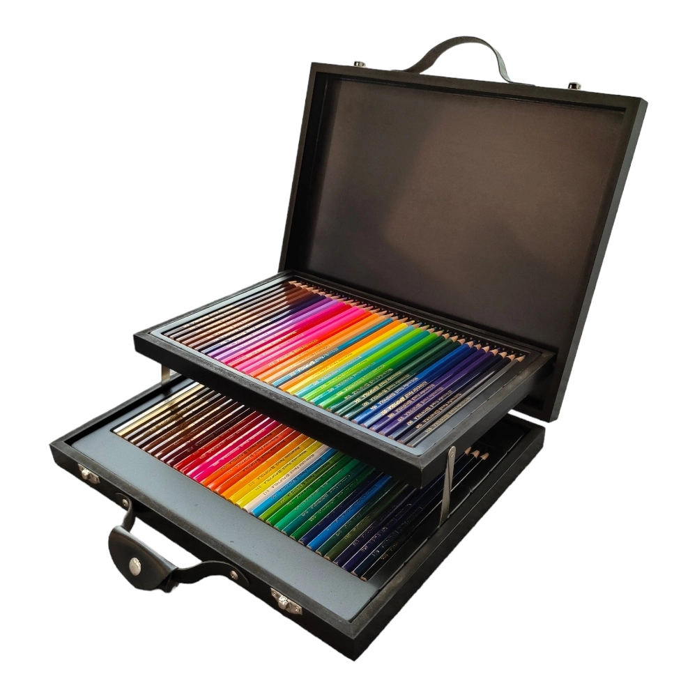 Art Supplies 68 Watercolor Pencils Art Set in Wooden Case