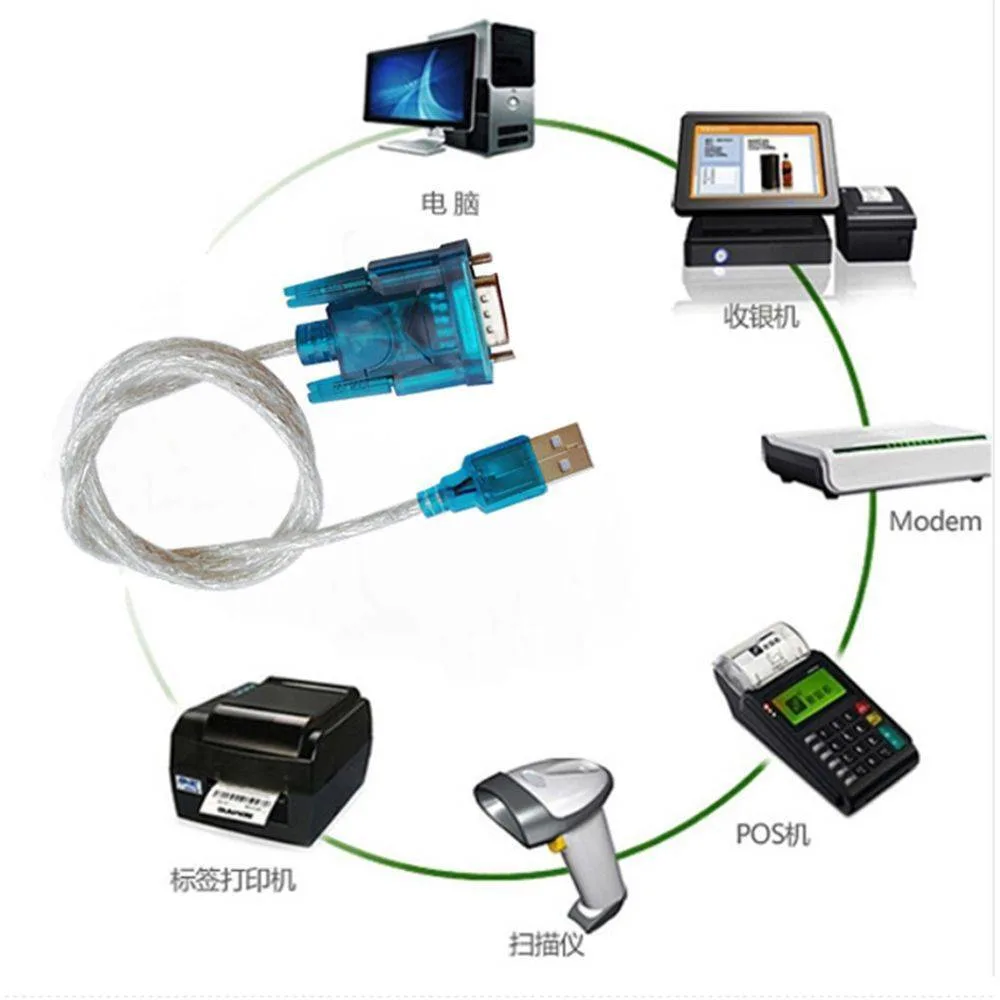 USB 2,0 a RS232 Puerto serie DB9 9 pines macho Adaptador de convertidor cable PDA GPS VGA