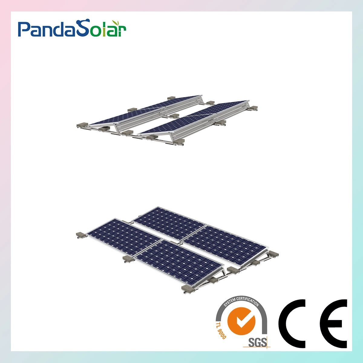 Novo Design PV fornecedores fixo Solar Flat Solar Steek lastro Suportes triangulares