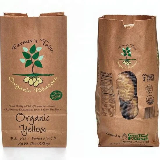 30 galones de embalaje de papel Kraft biodegradables para el Jardín de hojas de residuos Bolsas con impresión de logotipo personalizado