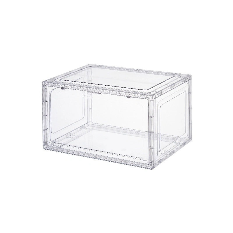 Rectangle Tidy Display Plastic Container Drawer Type Magnetic Clear Storage Shoe Box